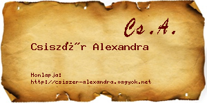 Csiszér Alexandra névjegykártya