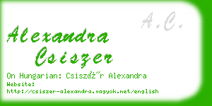 alexandra csiszer business card